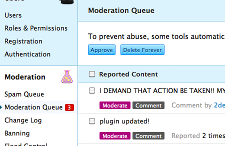 Moderators can easily see what's bad.